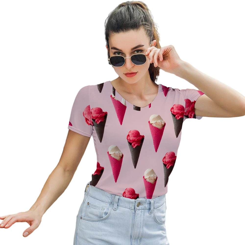 

Short-sleeved Ladies T-shirt Printed T-shirt Women's Summer Fashion 3D Short Sleeve Comfortable T-Shirt Casual Top