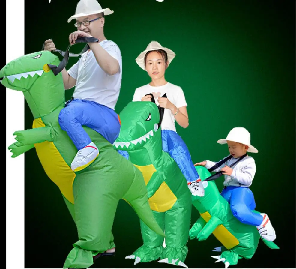 Надувной костюм на Хэллоуин для взрослых Детский веер T-rex Gorilla Sumo коровья лошадь