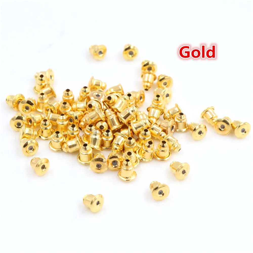 200pcs High Quality bullet Earring Backs Classic 8 Colors Plated Metal Back Plug Settings Base Ear Studs | Украшения и аксессуары