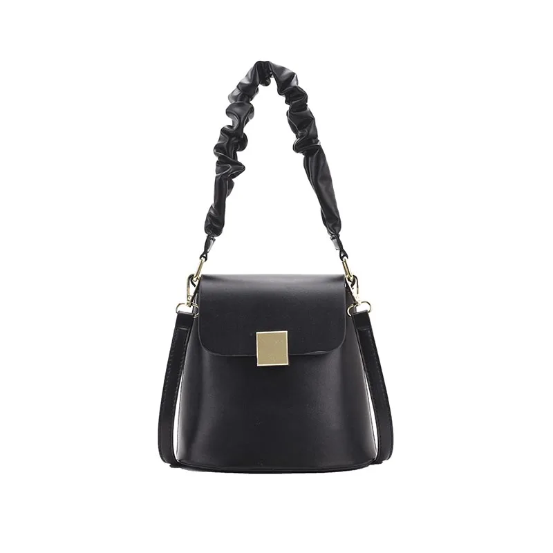 

Solid Color Bucket Bag Small Crossbody Bags for Women Fashion Quality Pu Leather Shoulder Bag Luxury Design Purses and Handbags