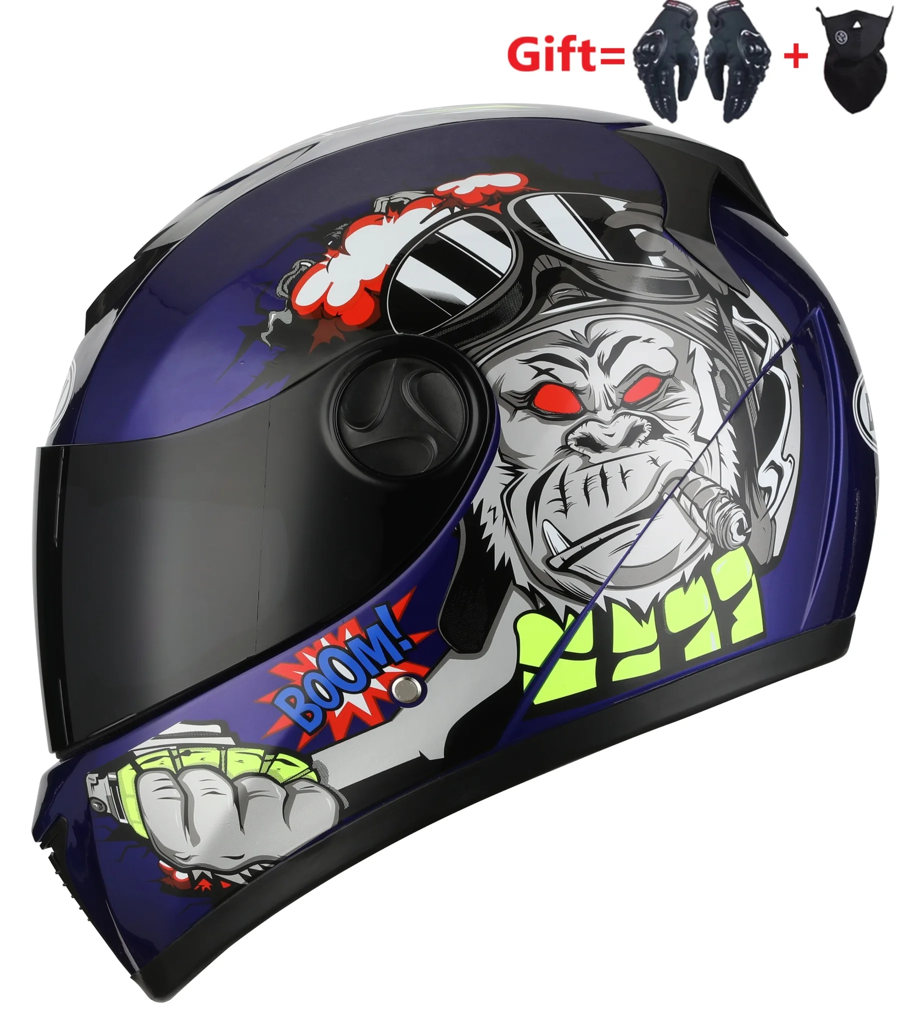 

2021 Send Gloves And Mask Full Face Motorcycle Helmet Dual Visor Motocross Helmet Motorbike Helmet Double Visors For Man