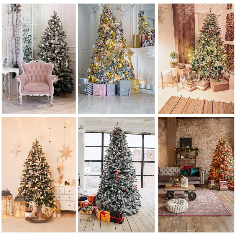 

Christmas Theme Photography Background Christmas Tree Fireplace Children Portrait Backdrops For Photo Studio Props 21525 JPE-67