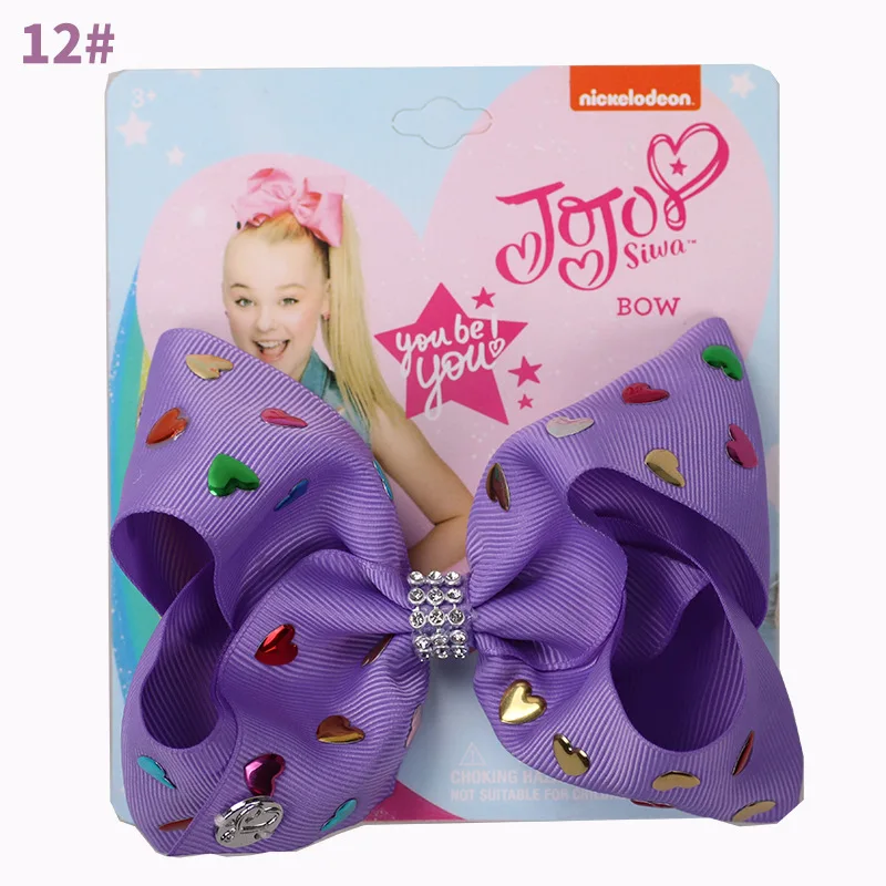 14 шт./лот 5 дюймов JOJO SIWA банты лента бант для волос с зажимы для волос банты Стразы центр Детские волосы для девочек Аксессуары Головные уборы