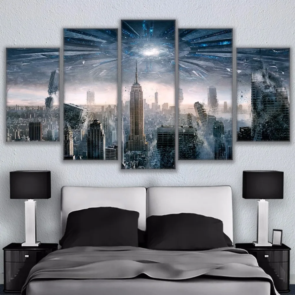 Фото принты рамки современный домашний декор 5 штук независимых холст Картины Wall