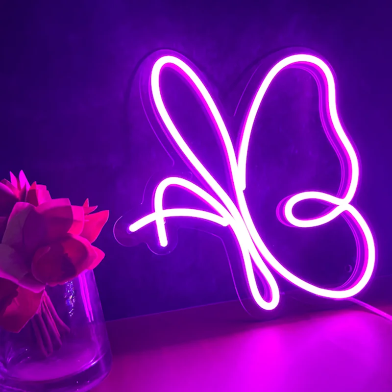 Butterfly Neon Sign Custom Led Light Sign Gorgeous Home Decoration Wall Art Decor Gift Wedding Birthday Office Room Decor