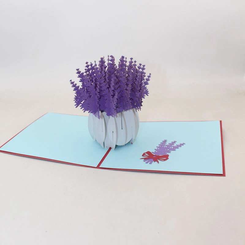 3D Ручная работа фиолетовая фотобумага поздравительная открытка для детей день
