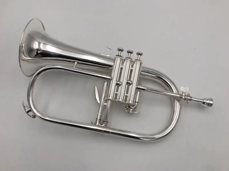 Новый посеребренный плоский флугелевый гудок Латунная Труба высококачественные