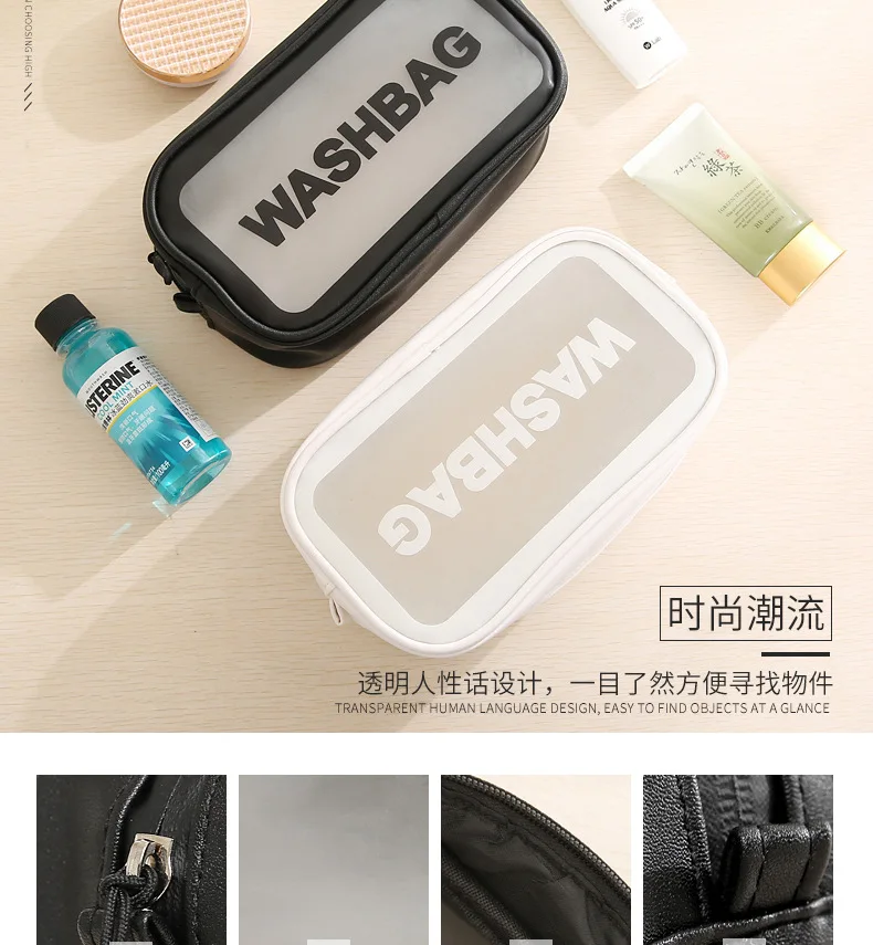 Прозрачная косметичка для путешествий чехол макияжа на молнии прозрачная