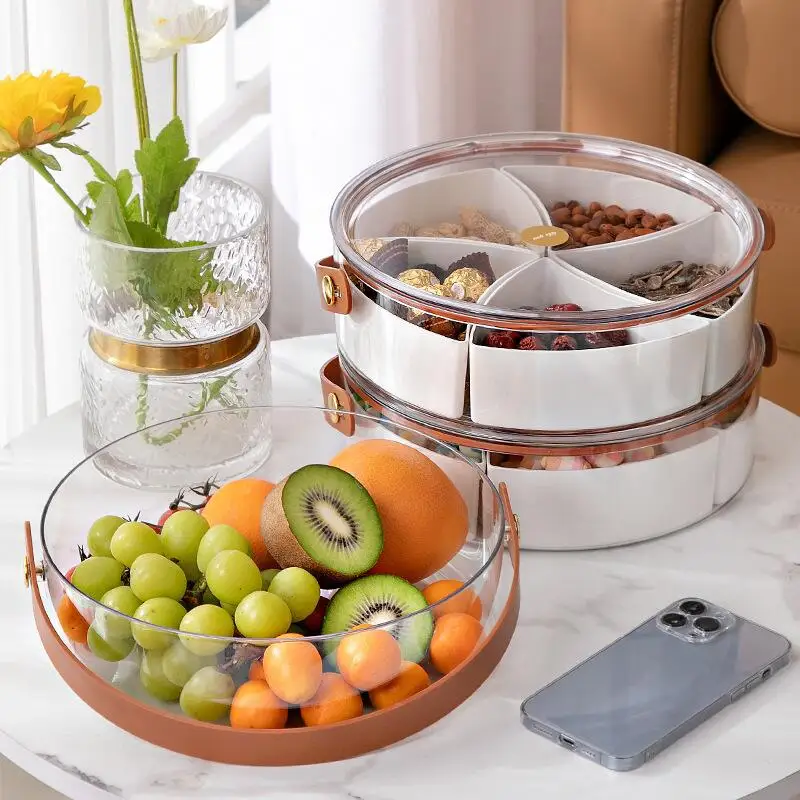 

Ins Candy Storage Box Dry Fruits Snacks Nuts Holder Tray With Lid Party Food Dessert Organizer Container Serving Platter Display