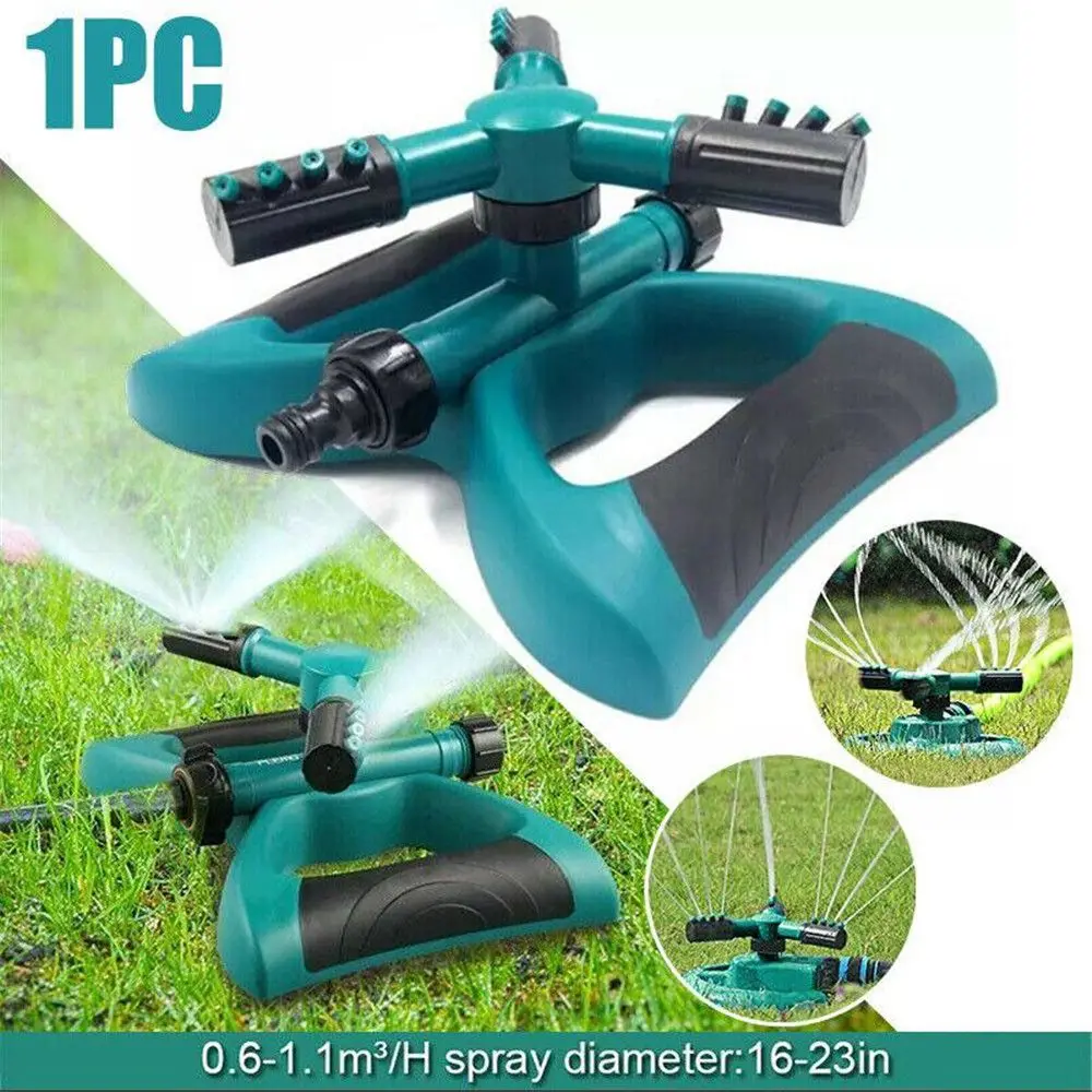 

360 садовые разбрызгиватели, автоматический полив травы, газона, 3 насадки, вращающийся круг, газонный спринклер полив