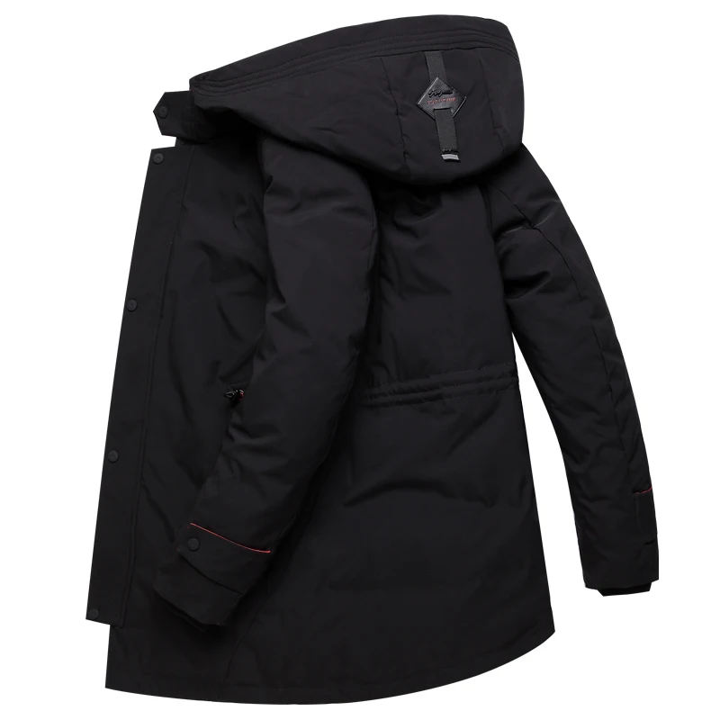 Мужской пуховик на белом утином пуху Повседневная теплая длинная куртка с