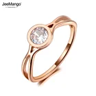Кольцо JeeMango из титановой нержавеющей стали женское, простое ювелирное изделие под розовое золото с кристаллами кубического циркония для коктейвечерние, для девушек и женщин JR20029