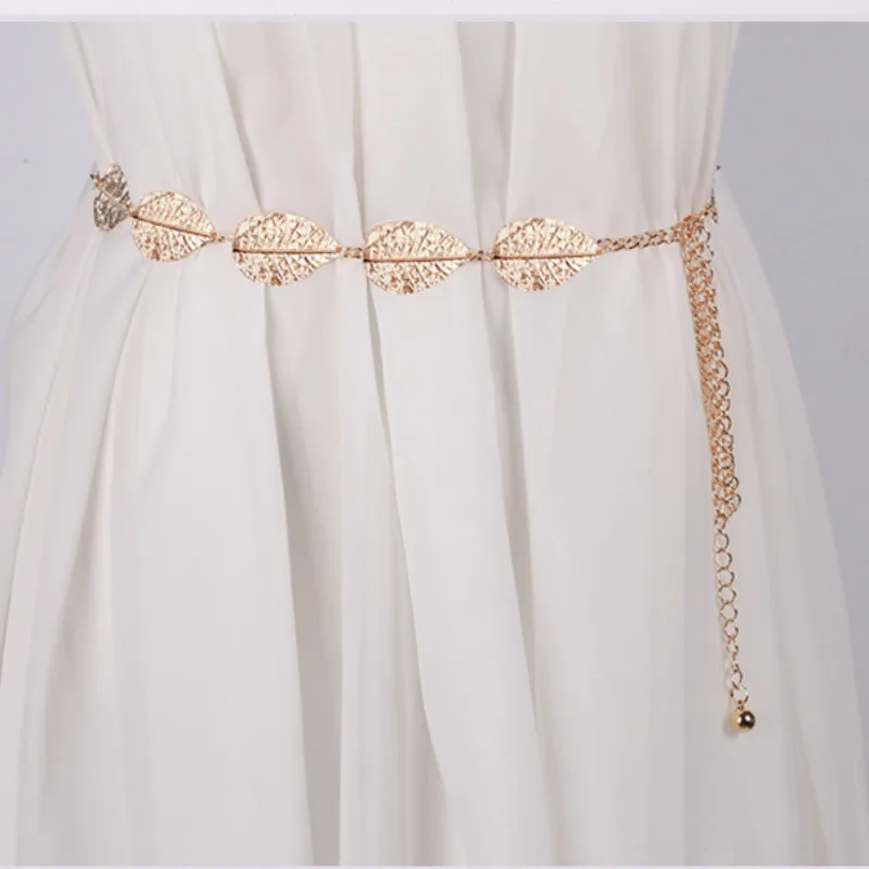 Ремень с листьями Женский модный металлический брендовый Роскошный