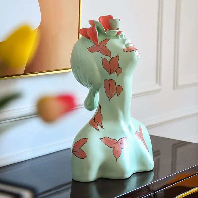 

Домашний Декор Аксессуары глядя на цветок скульптура Девушки орнамент абстрактный Рисунок Статуя свадебные подарки скульптура из смолы