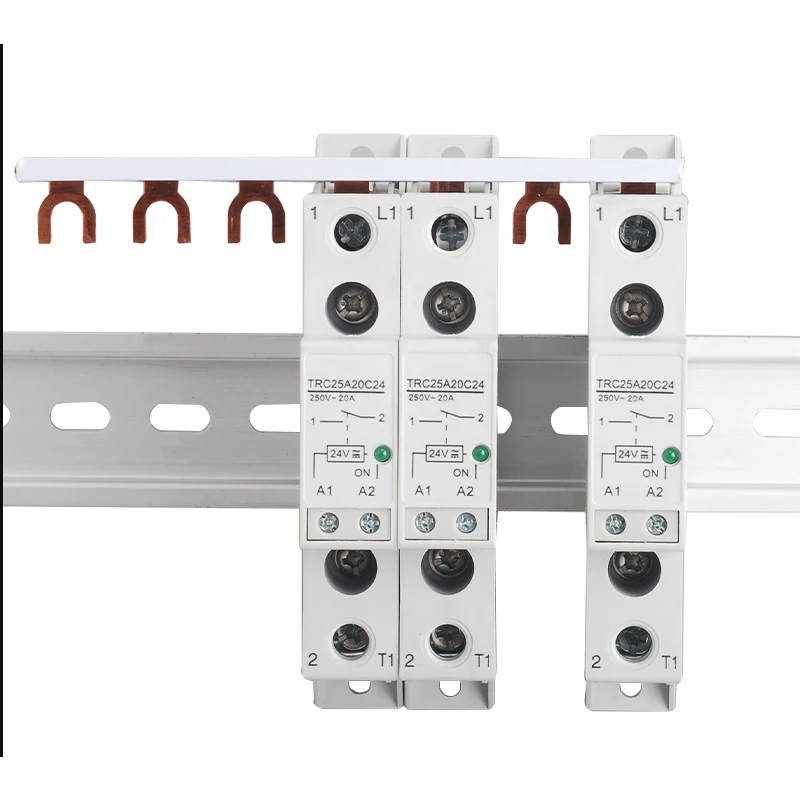 TRC-25A20C24 High Power Din Rail Relay 24VDC/AC 20mA Input 250VAC 20A Output Soft Starting Electromagnetic Contact Module | Обустройство