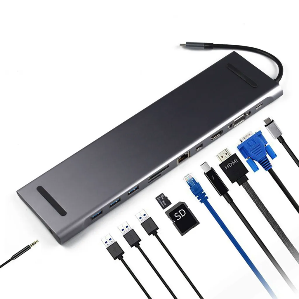 Ouhaobin 11в1 концентратор USB type C адаптер для HDMI 4 K видео Ethernet RJ45 LAN с DP телефона