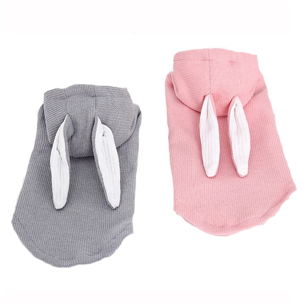 Pet Hoodie Cat Clothes Rabbit Outfit With Bunny Ears Cute Sweatshirt Spring Autumn Cats Knitted Sweater Puppy Small Dog |