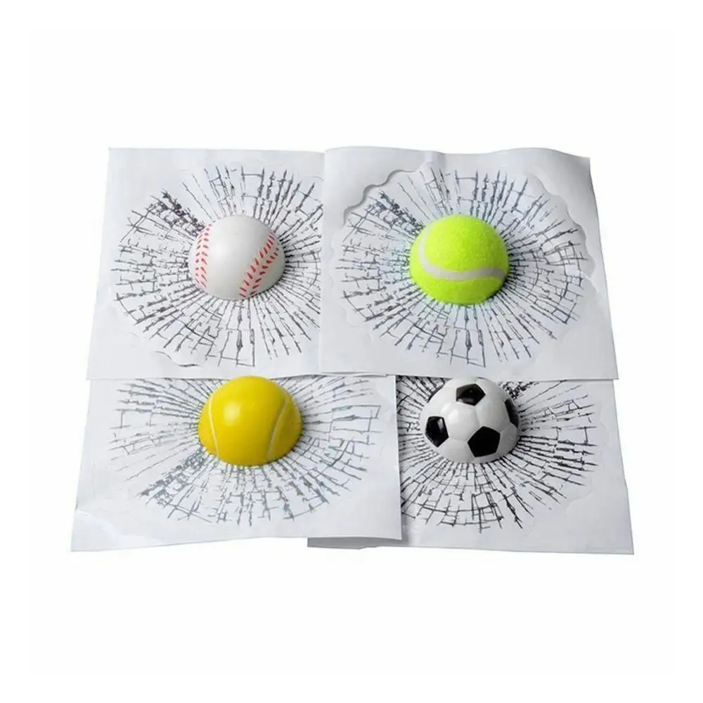 Стайлинг автомобиля бейсбол футбол теннис стерео разбитое стекло 3D наклейка