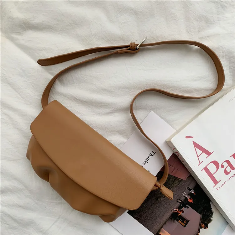 Light Brown Small New Women Fashion Handbag Shoulder Bags Waist Purse PU Leather Simple Ladies Messenger Hobos Bag - Цвет: Light Brown