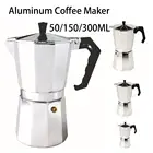 Кофеварка для приготовления эспрессо, термокувшин 50 мл, алюминиевая кастрюля для приготовления мокко, эспрессо, инструменты для приготовления чая
