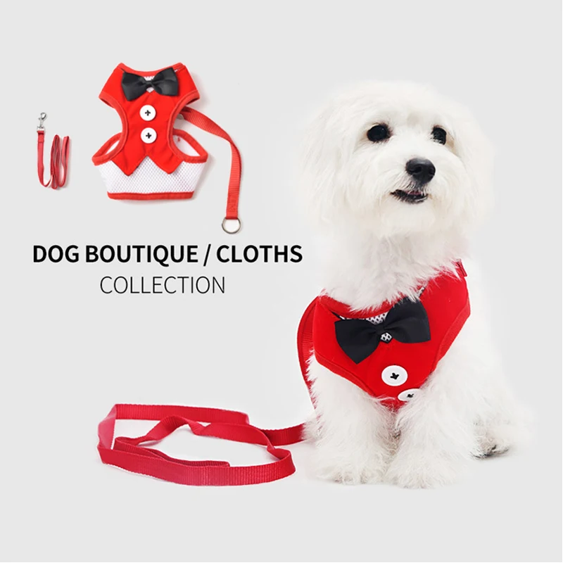 Набор шлейка и поводок для собак мягкая сетка одежда маленьких кошек жилет