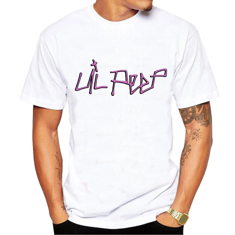 

Футболка мужская с коротким рукавом, модная Повседневная рубашка с принтом Lil Peep, в стиле Харадзюку