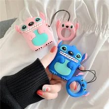 Disney Anime Lilo & Stitch Silicone Earphone Case Suitable for Airpods 1/2 Bluetooth Headset Accessories Cartoon Anti-drop Case