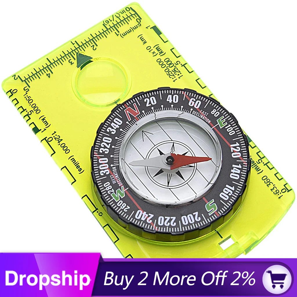 Портативный Мультифункциональный компас Металлическая измерительная линейка