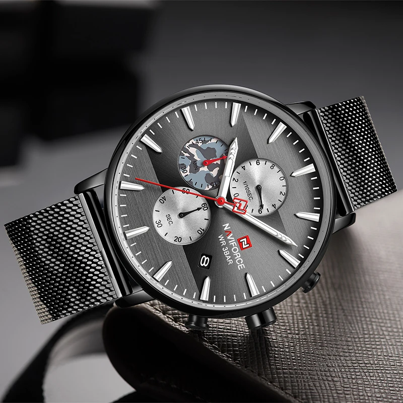 NAVIFORCE Топ часы мужские s брендовые Роскошные Модные Кварцевые водонепроницаемые