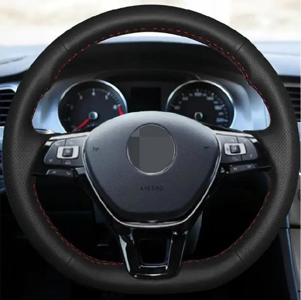 Швейные натуральная кожа Автомобильный руль крышка автомобильные аксессуары