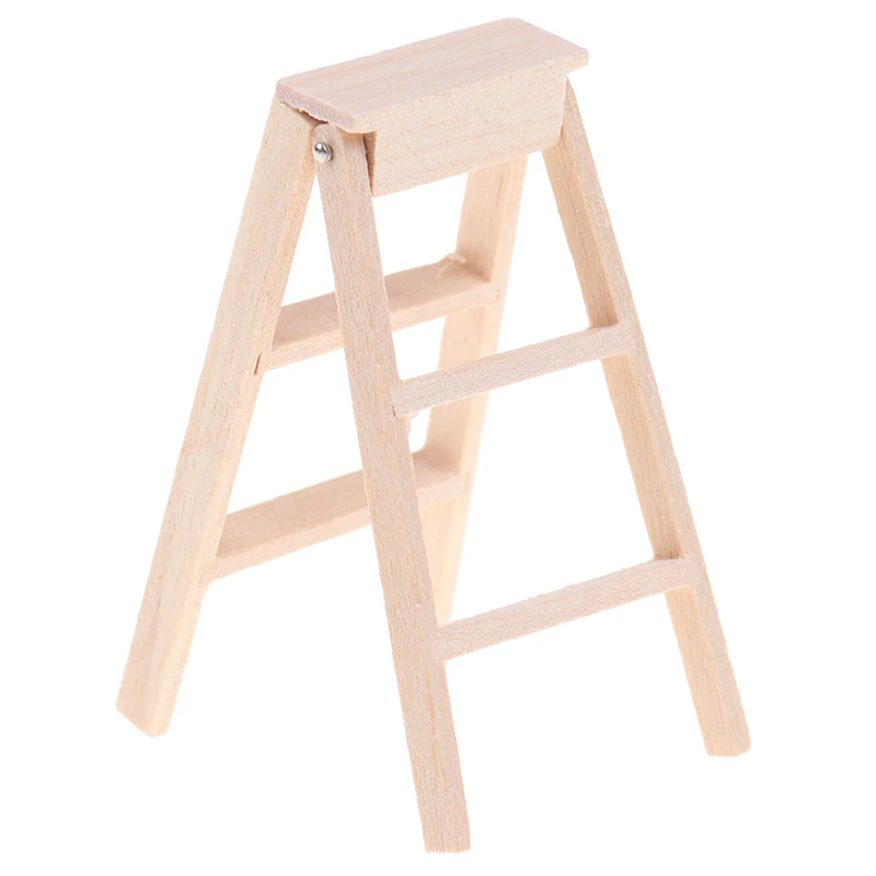 

New 1/12 Dollhouse Miniature Wooden Ladder Stair Room Fairy Garden Accessories Decoration