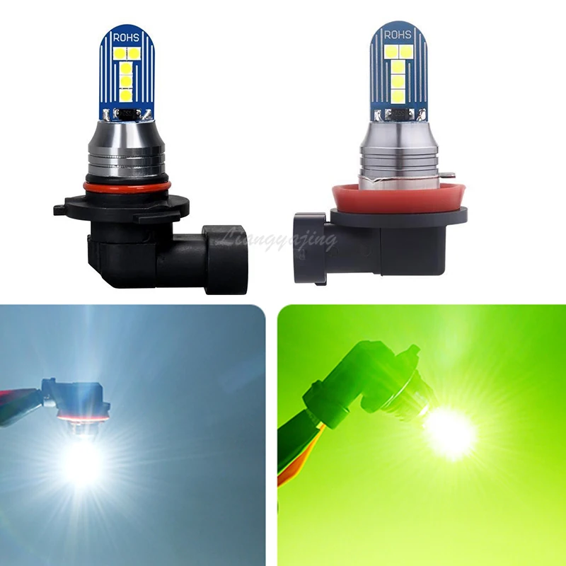 

2PCS Car Light LED Super Bright Fog Lamp Bulbs H4 H7 H8 H11 9005 9006 Lime Green White Fog Running Bulb Lights