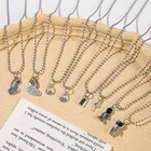 1 пара милых мультяшных пар в стиле хип-хоп панк на цепочке до ключиц магнитное Привлекательное Женское модное ожерелье с подвеской