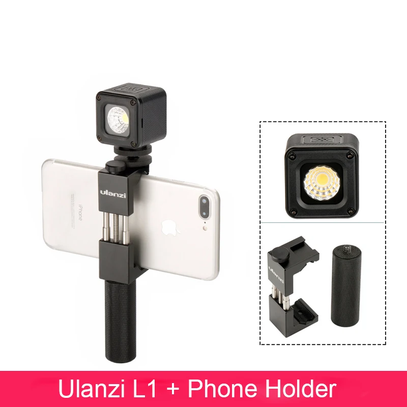 Ulanzi L1/L1Pro водонепроницаемый Светодиодный светильник с регулируемой яркостью для камеры, светильник ing для Дронов DJI Osmo Pocket GoPro Osmo Action DSLRs camera - Цвет: L1 With holder