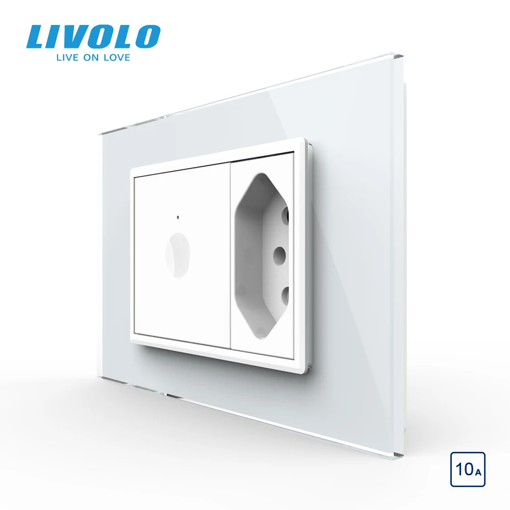 Livolo US Standard Simple  Wall Touch Switch,10A Brazlian Socket For 