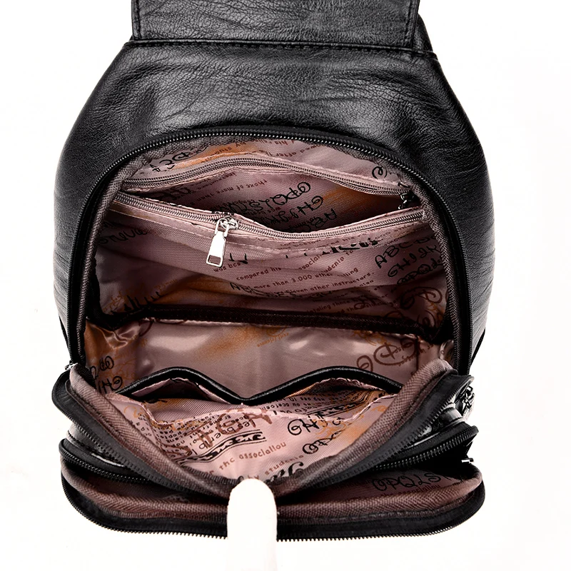 

Fashion Casual Soft Leather Women Travel Backpack High Quality Durable Leather Backpack Zipper Straps Design Shopping Backpack