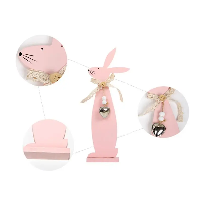 Пасхальный кролик деревянный кулон Деревянное яйцо Кролик Висячие ремесла