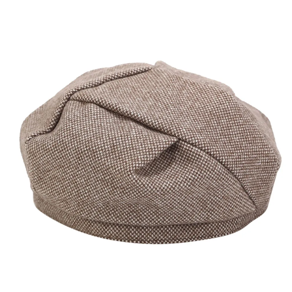 Акриловые шапки-береты женские береты для девочек винтажный однотонный берет на