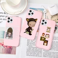 yoshitomo nara phone case pink candy color for iphone 6 7 8 11 12 13 s mini pro x xs xr max plus