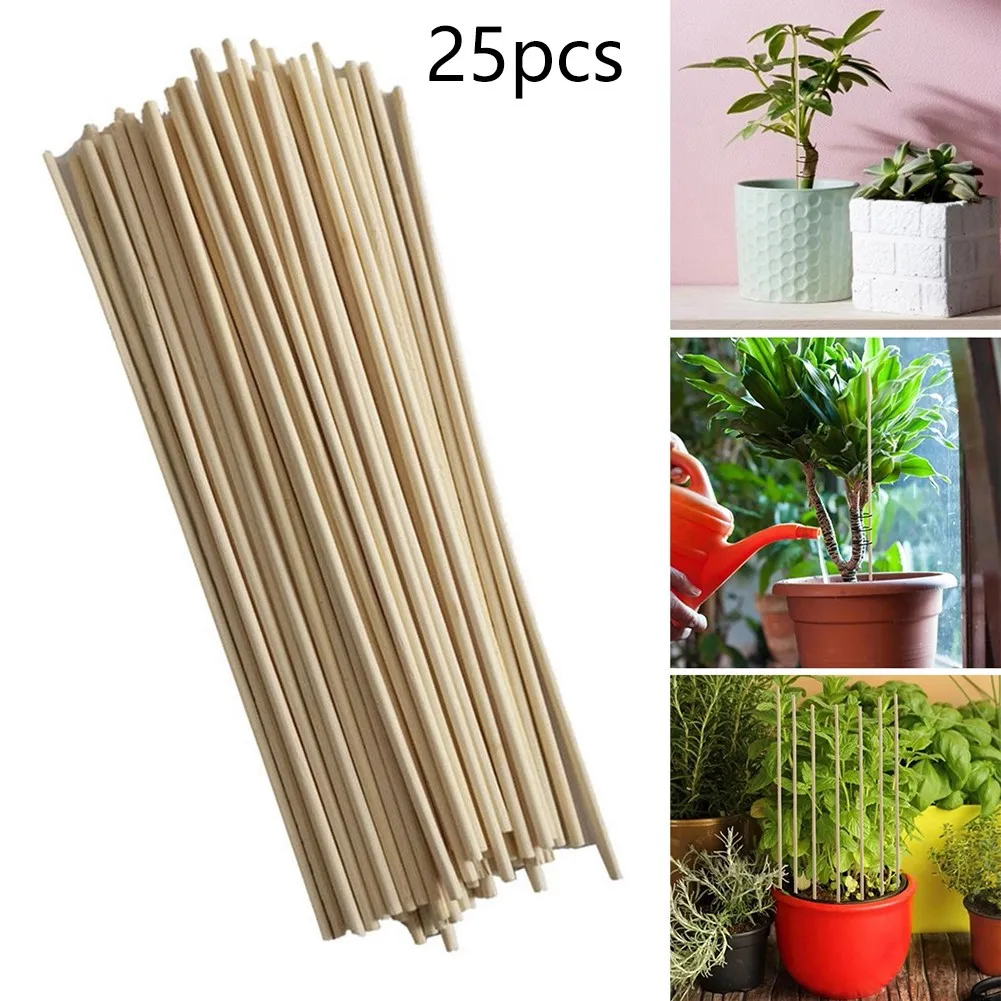 20cm Bamboo Wooden Plant Sticks Wood Canes Garden Plants Support Flower Cane DIY Gardening Tool 100/25pcs images - 6
