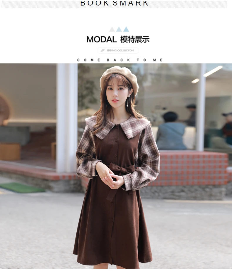 Клетчатые платья лидер продаж женское модное лоскутное винтажное платье рубашка