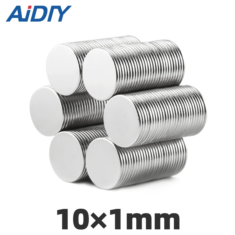 AIDIY 10 шт. неодимовые магниты 15 × 1 12 × 2 8x3 10x1 10x2 6 × 4 мм Мини N35 Круглый дисковый магнит очень сильные магниты никель редкоземельные