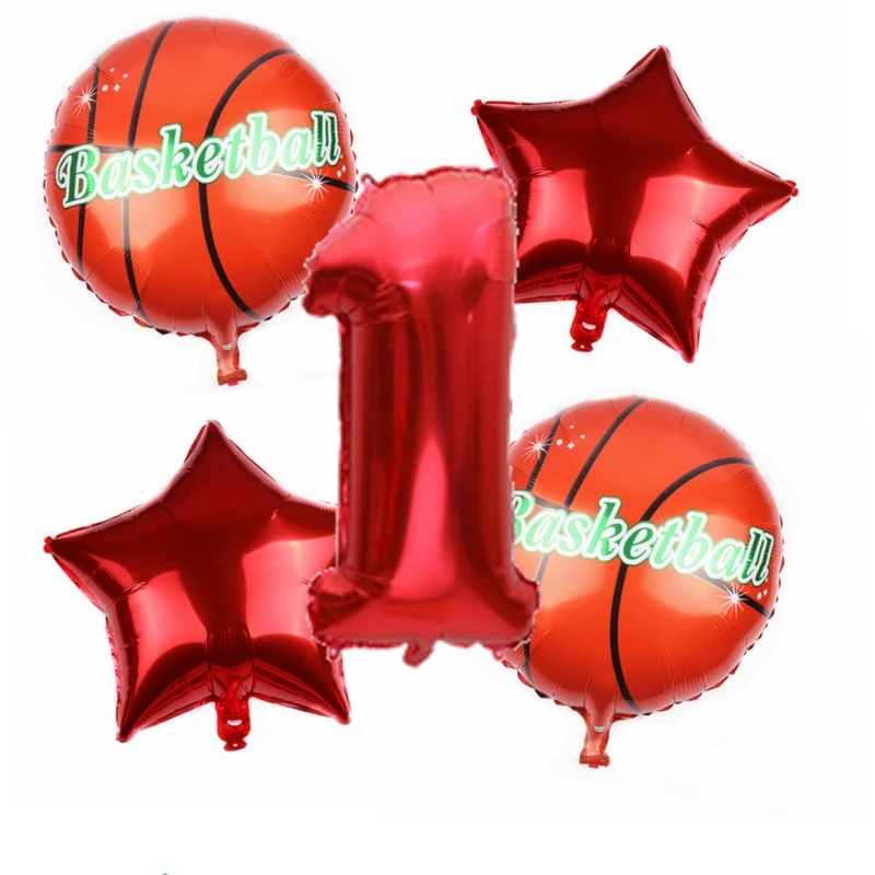 5 шт./компл. и занятий спортом Баскетбол Фольга золотого красного цвета 32 дюймов