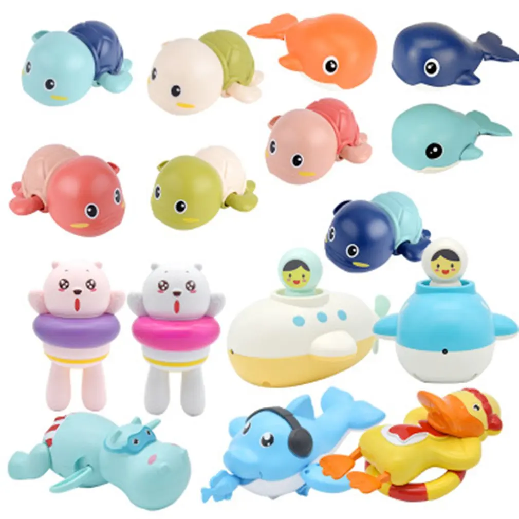 

New 1 Pcs Children'S Summer Bathroom Bath Turtle Toy On The Chain Swimming Whale Swimming Duckling Bath Toys