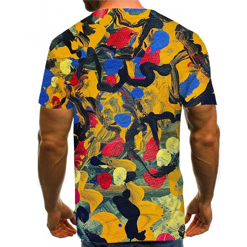 

Men Graphic T Shirts Round Neck 3D Print Short Sleeve Daily Tops Square Tees