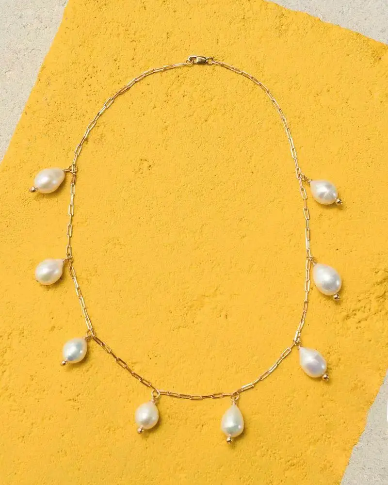 Bohe Pearl Stainless Steel Necklace Collares De Moda Non-fading High Quality Trendy Jewelry Natural Bileklik Pulsera | Украшения и