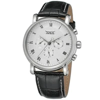 jaragar multifunctional 6 pin men automatic mechanics round dial wrist watch fashionable male casual leather strap wristwatch