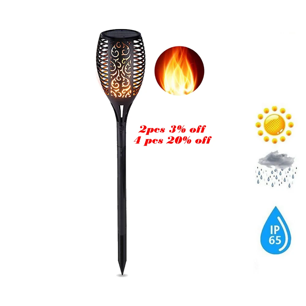 Водонепроницаемый мерцающее пламя Солнечный фонарь светильник садовая лампа