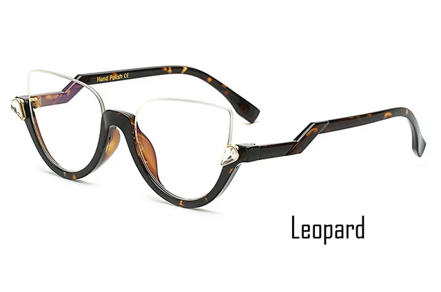 8-Leopard Новые женские брендовые дизайнерские Винтажные Солнцезащитные очки с полуоправой для женщин, сексуальные солнцезащитные очки кошачий глаз, модные ретро очки - Цвет линз: 8-Leopard