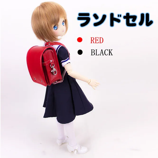 

Новая сумка для куклы bjd, школьный ранец для 1/4 1/3 MSD, красный / черный японский рюкзак , изысканный реквизит для куклы bjd, аксессуары
